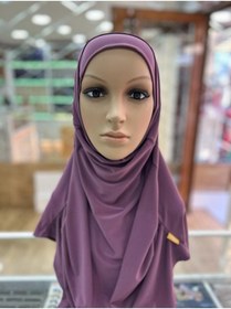 Resim Firdevs Pratik Eşarp Boneli Kaymaz Geçmeli Hazır Şal Türban Tesettür Koyu Lila 