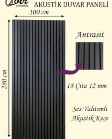 Resim Özbir Mobilya Antrasit Akustik Duvar Paneli 100x280 Ahşap Duvar P 