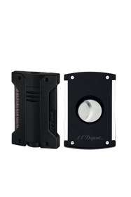 Resim S.T. Dupont St.Dupont Defi Çakmak Tek Alev Ve Kesici Seti Siyah 