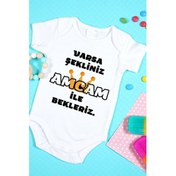 Resim Tuğba Baby Özel Tasarım Bebek Zıbın - Çıtçıtlı Body (Varsa Şekliniz Amcam ile Bekleriz!) 