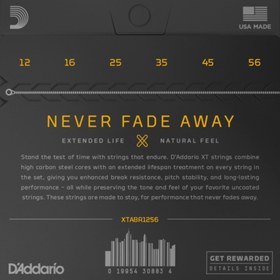 Resim D'Addario XTABR1256 XT 80/20 Bronze Akustik Gitar Teli - Light/Medium (12-56) 