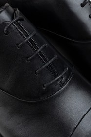 Resim Deery Hakiki Deri Siyah Klasik Erkek Oxford Ayakkabı 