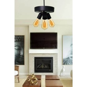 Resim Troe Retro Rustil Oturma Çocuk Salon Yatak Odası 3lü Üçlü Avize 