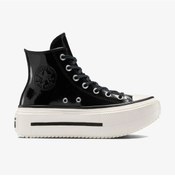 Resim Converse Chuck Taylor All Star Lıft Double Stack Platform Patent Leather Kadın Siyah Sneaker A12977c-001 Siyah 