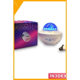 Resim İn3dex Bluetooth Hoparlörlü Yıldız Projektör LED Işık Disko Topu 