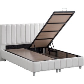 Resim Narva İkili Set, Narva Çift Kişilik Baza Başlık Seti Beyaz 140 x 190 