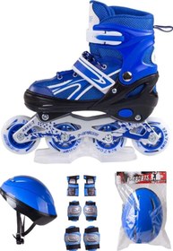 Resim Çift Sıra Ayarlanabilir Alıştırma Pateni + Kask + Dizlik Seti 30-33 