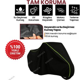 Resim Dokaca Neo Siyah Neon Fitilli Arka Çanta Uyumlu Honda Cb 1000 R Uyumlu Motosiklet Brandası, Koruyucu Örtü 