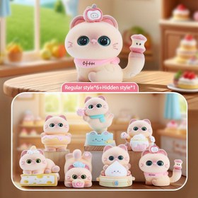 Resim 1 Adet Sürpriz Sevimli Tombul Kedi Figürü - Reçine, Peluş Benzeri Gizli Stil Varyantları (Pozlar, Giysiler, Renkler), Doğum Günü/Sevgililer Hediyesi ve Kedi Severler İçin Ev & Masa Dekorasyonu 