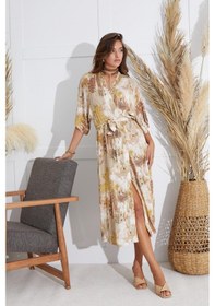 Resim Sevim Kadın Kısa Kol Uzun Bej Kimono C9t5n651 001 
