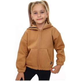 Resim Toontoy Kız Çocuk Kapüşonlu Hırka Kahverengi 