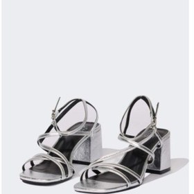 Resim DeFacto Kadın Yüksek Taban Suni Deri Topuklu Sandalet E2512AX25SMSR4 Gri 