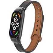 Resim Velmora Xiaomi Mi Band 7 Uyumlu Krd-68 Deri Kordon-siyah 