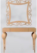 Resim Dresuar Torna TOMBUL Model Ahşap Kayın RETRO HAM ayak MDF tabla CNC Nakış ayna Çerçeve El Yapım Ahşap 