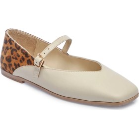 Resim Tergan Bej Hakiki Deri Leopar Kadın Babet - K25I1BB67848-A25 