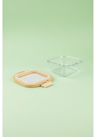 Resim Bambum Poira - Cam Kapaklı Kilitli Cam Saklama Kabı 520 Ml Bambu 