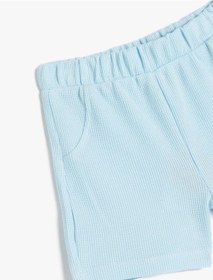 Resim Koton Pamuklu Bel Lastikli Cepli Şort Mavi 5smb40027tk Mavi 