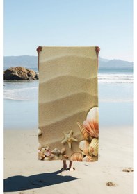 Resim Dijital Baskı Plaj Deniz Havlusu Kumsal Desenli Peştamal Hvl0031 Renkli 