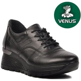 Resim Kids Club Shoes Venüs Alpenus Hakiki Deri Ortopedik Oxford Kadın Aır-Flow Taban Klasik Ayakkabı SİYAH 