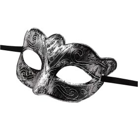 Resim Maskeli B Antik Gri Gümüş Eskitilmiş Maske B Venedik - Elm-01-763463 18 