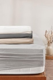 Resim Puffy Feel Penye Lastikli Çarşaf - Krem 160 x 200 