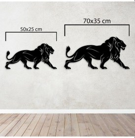 Resim Aslanın Gücü Metal Duvar Dekoru 