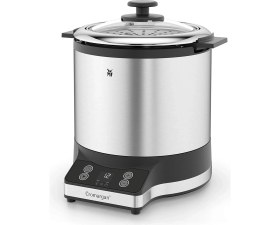 Resim Wmf Kitchenminis Pirinç Pişirici 220 W Öğle Yemeği Kutulu Buharlı Pişirici Yerden Tasarruf Sağlayan Kapaklı Iç Tencere Take Away (1,0 Litre) Mat Krom 