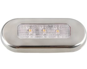 Resim MERDİVEN LAMBASI BEYAZ 12 V LED KROM ÇERÇEVELİ 