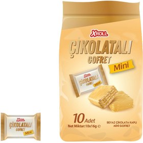 Resim Xroll Mini Beyaz Çikolatalı Gofret 10x16 G 