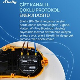 Resim Shelly 2PM Gen4 Enerji Ölçümlü 2 Kanallı Akıllı Röle 