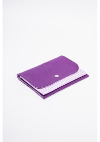 Resim Fabric Craft Bag Kadın Cüzdanı Kumaş, Çıtçıt Kapamalı Mor 