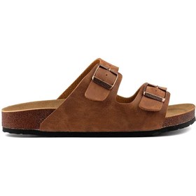 Resim Roy Jones Unisex Ortopedik Tabanlı Konfor Modeli Terlik Çift Bantlı Tokalı Günlük Rahat Dışarı Ev Içi Terliği 