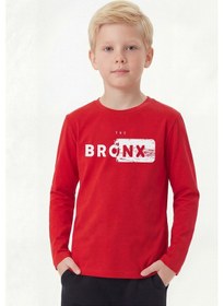 Resim Fyk Kids 3'lü Yuvarlak Yakalı Baskı Detaylı Uzun Kollu Basic 3 Parça Erkek Çocuk Tişört Lacivert - Kırmızı 