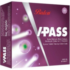 Resim Balen V-Pass Kara Mürver Beta Glukan Zerdeçal Çinko ve C Vitamini 
