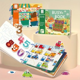 Resim Eğitici Tembel Kitap - Renkli Hayvan ve Araç Sayfaları ile İnce Motor Becerileri ve Bilişsel Yetenekler Geliştirir, Noel, Cadılar Bayramı, Doğum Günleri için Mükemmel Hediye, Aktivite Kitabı, Canlı Karikatürler, Dayanıklı Sayfalar 