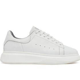 Resim Derimod Erkek Beyaz Bağcıklı Kalın Tabanlı Deri Sneaker,Kışlık Spor Ayakkabı 25WFD675318 
