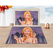 Resim Bk Gift Kişiye Özel Kadın Karikatürlü 1000 Parça Profesyonel Puzzle-21 