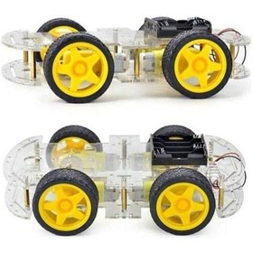 Resim 4wd Araç Şase Kiti Robot Araba Kiti 