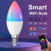 Resim 2'li/4'lü Paket C37 Akıllı LED Ampuller, 16 Milyon Gerçek Renkler, RGBW Renk Değiştiren Işıklar, E14 Taban, 5W 220-240V, Alexa & Google Assistant Ses Kontrolü, Kablosuz & 2.4GHz WiFi, Parti ve Düğünler için Uygulama & Zamanlayıcı Kontrolü, Ev Aydınlatması, Partiye Özel LED Ampuller, Canlı Işık Gösterisi, Wi-Fi Destekli Ampul 