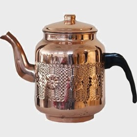 Resim PremiumPort Bakır Semaver Demliği 2,1 Litre, Kahveci ve Çaycı Için Şık Tasarım 