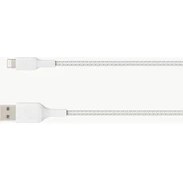 Resim Belkin Örgülü Lightning Hızlı Şarj ve Data Kablosu Beyaz 1 mt 