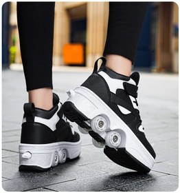 Resim Yeni Roller Paten Ayakkabıları – Öğrenciler İçin Dış Mekan Çok Fonksiyonlu Spor Ayakkabıları | Tekerlekli Spor Ayakkabı - Beyaz / 37 