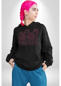Resim Pink Floyd Kadın Erkek Siyah Kapüşonlu Sweatshirt Hoodie Siyah 