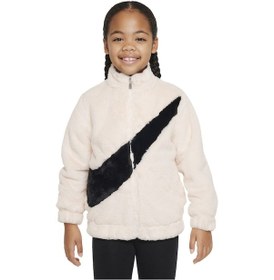 Resim Nıke Swoosh Faux Kız Çocuk Sweatshırt 36j828-782 6 Yaş Beyaz 