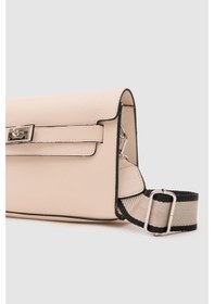 Resim Shule Bags Kelly Kilitli Clutch Bag Krem Krem 