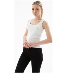 Resim Fashion Friends Taşlı Kadın Atlet 26y0486k1 Beyaz 