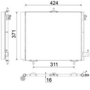 Resim Kondenser 207-208-1007-2008 05 -c2-c3-c3 Iı 03 Ds 3 14 1.4 1.6hdı Kurutucu İle Al/al 420x371x16-438642 