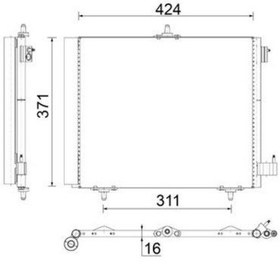Resim Kondenser 207-208-1007-2008 05 -c2-c3-c3 Iı 03 Ds 3 14 1.4 1.6hdı Kurutucu İle Al/al 420x371x16-438642 