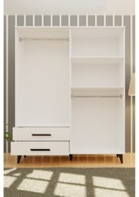 Resim Gm 070-a Novado Siyah Kulplu Ayaklı Gardırop 