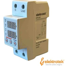 Resim Elektrotek Monofaze Akım Koruyucu 63A 230V Dın Ray Ayarlanabilir Röle 